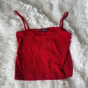 Brandy Melville Faye Red Ribbed Tank Top